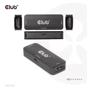   Club 3D Átalakító - CAC-1307 (HDMI aktív ismétlő 4K60Hz, Micro USB tápellátás, 18Gbps, 3D, HDR, HDCP 2.2&1.4)