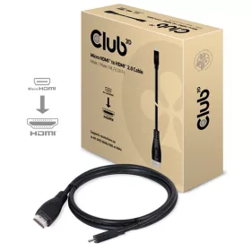   Club 3D Kábel - CAC-1351 (Micro HDMI to HDMI 2.0, 4K60Hz, 1m, Bi-Directional)