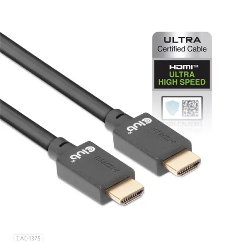 Club 3D Kábel - CAC-1375 (HDMI 2.1 Ultra High Speed, M/M, 4K120Hz, 8K60Hz, 48Gbps, 5m, VRR,QMS,QFT,eARC,HDR)