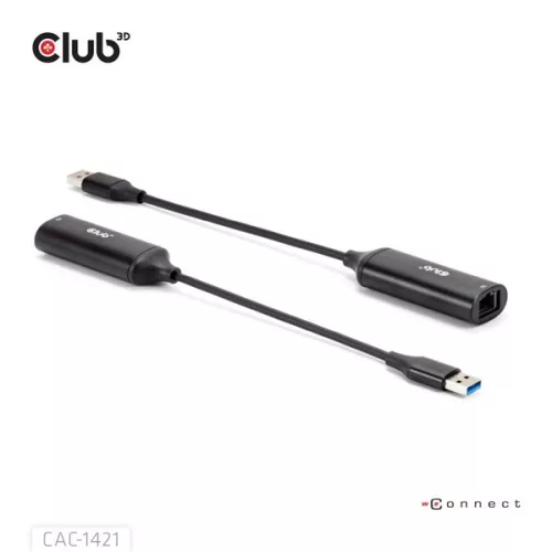 Club 3D Átalakító - CAC-1421 (USB-A to RJ45, 5 GBps, M/F)