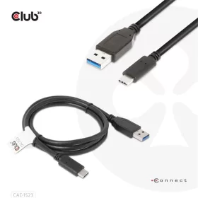   Club 3D Kábel - CAC-1523 (3.1 USB-C Gen 2 to 3.1 USB-A Gen 2, 10Gbps, 60W PD2.0, Bidirectional, 4K60Hz, M/M, 1m)