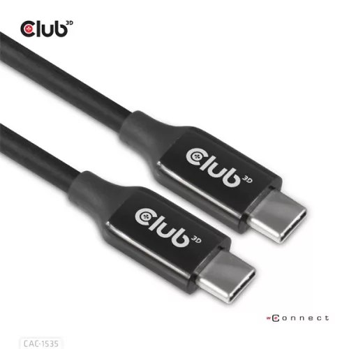 Club 3D Kábel - CAC-1535 (3.2 USB-C Gen 2 to 3.2 USB-C Gen 2, 60W PD, 8K60Hz, Bidirectional, M/M, 5m)