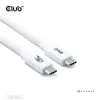 Club 3D Kábel - CAC-1572 (USB4 USB-C, 240W PD, 80Gbps, 8K240Hz, 4K540Hz, Bidirectional, fehér, M/M, 1,2m)