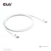 Club 3D Kábel - CAC-1572 (USB4 USB-C, 240W PD, 80Gbps, 8K240Hz, 4K540Hz, Bidirectional, fehér, M/M, 1,2m)