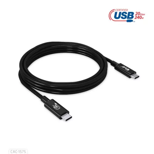 Club 3D Kábel - CAC-1575 (USB4 USB-C Gen 2x2, Bi-Directional USB-IF, 4K60Hz, 20Gbps, PD 240W(48V/5A) EPR M/M, 2m)
