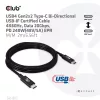 Club 3D Kábel - CAC-1575 (USB4 USB-C Gen 2x2, Bi-Directional USB-IF, 4K60Hz, 20Gbps, PD 240W(48V/5A) EPR M/M, 2m)