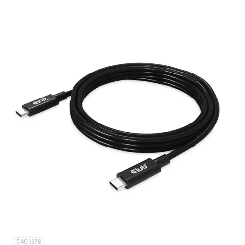 Club 3D Kábel - CAC-1578 (USB4 USB-C Gen 3x2, Bi-directional, 8K60Hz, 40Gbps, 240W PD, EPR, M/M, 2m)