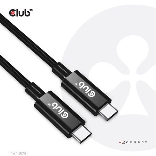 Club 3D Kábel - CAC-1579 (USB4 USB-C Gen 3x2, Bi-directional, 8K60Hz, 40Gbps, 240W PD, EPR, M/M, 3m)