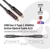 Club 3D Kábel - CAC-1589 (3.2 USB-C Gen 2 to 3.2 USB-C Gen 2, aktív, optikai, 60W PD, 4K60Hz, Bidirectional, M/M, 20m)
