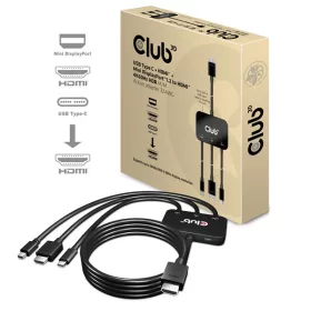   Club 3D Átalakító - CAC-1630 (USB-C + HDMI + MiniDisplayport to HDMI 4K60Hz, M/M, 32AVG)