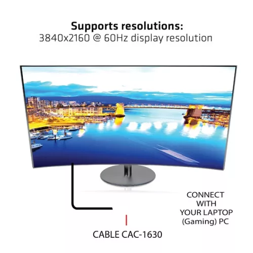 Club 3D Átalakító - CAC-1630 (USB-C + HDMI + MiniDisplayport to HDMI 4K60Hz, M/M, 32AVG)