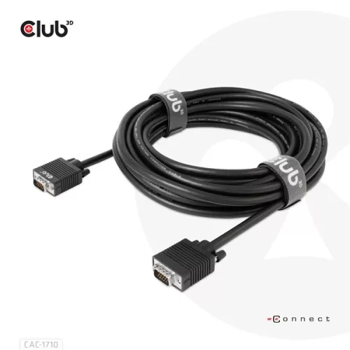 Club 3D Kábel - CAC-1710 (VGA Bidirectional, M/M, 10m, 28AWG, 1080p)