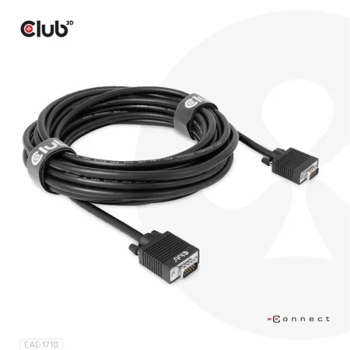 Club 3D Kábel - CAC-1710 (VGA Bidirectional, M/M, 10m, 28AWG, 1080p)