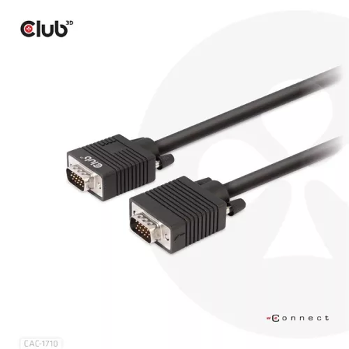 Club 3D Kábel - CAC-1710 (VGA Bidirectional, M/M, 10m, 28AWG, 1080p)