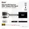 Club 3D Átalakító - CAC-1720 (USB-A & VGA to HDMI, M/F, 0.6m, 28AWG, Full HD 1080p)