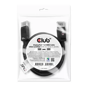   Club 3D Kábel - CAC-2068 (DisplayPort 1.4, M/M, 28AWG, HBR3, VESA tanúsítvánnyal, 8K60Hz, 2m)