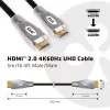 Club 3D Kábel - CAC-2312 (HDMI 2.0, 4K60Hz UHD, HDR, 5m, aranyozott, 18Gbps, Bidirectional)
