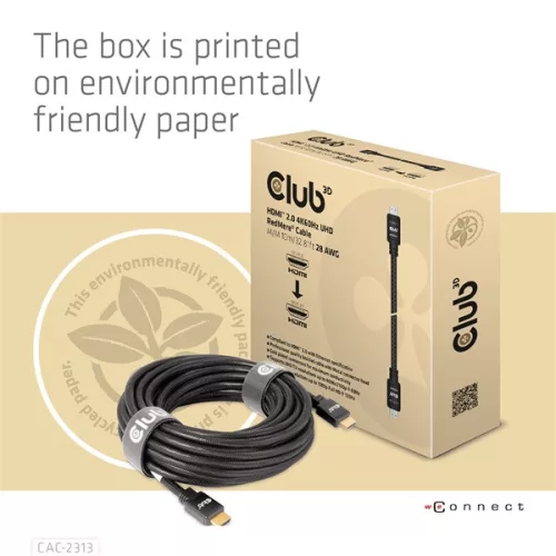 Club 3D Kábel - CAC-2313 (HDMI 2.0, 4K60Hz, M/M, 10m, RedMere, Uni-directional)