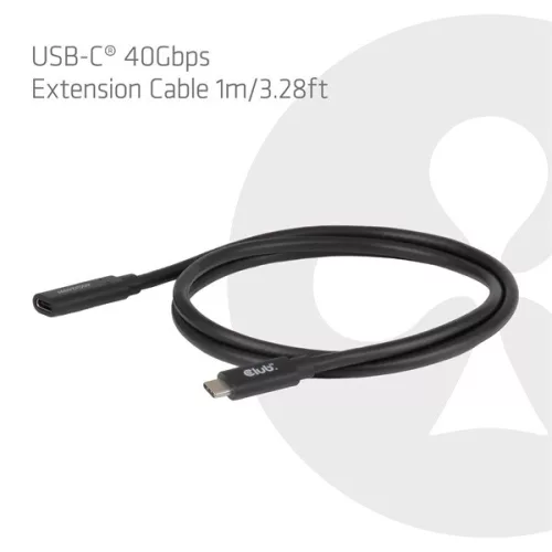 Club 3D Kábel - CAC-2502 (USB-C to USB-C, M/F, 40Gbps, 8K60Hz, 240W, DP 1.4 Alternate Mode, 1m)