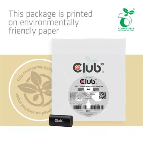 Club 3D Átalakító - CAC-2507 (USB-C to USB-C F/F, toldó adapter)