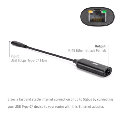 Club 3D Átalakító - CAC-2530 (USB-C to RJ45 Ethernet)