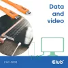 Club 3D Kábel - CAC-3000 (USB-C, PD 240W, 20Gbps, 4K60Hz, narancs, M/M, 2m)