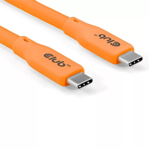 Club 3D Kábel - CAC-3000 (USB-C, PD 240W, 20Gbps, 4K60Hz, narancs, M/M, 2m)