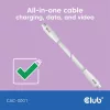 Club 3D Kábel - CAC-3001 (USB-C, PD 240W, 20Gbps, 4K60Hz, fehér, M/M, 2m)