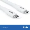 Club 3D Kábel - CAC-3001 (USB-C, PD 240W, 20Gbps, 4K60Hz, fehér, M/M, 2m)