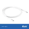 Club 3D Kábel - CAC-3001 (USB-C, PD 240W, 20Gbps, 4K60Hz, fehér, M/M, 2m)