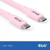 Club 3D Kábel - CAC-3002 (USB-C, PD 240W, 20Gbps, 4K60Hz, rózsaszín, M/M, 2m)