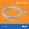 Club 3D Kábel - CAC-3003 (USB-C, PD 240W, 20Gbps, 4K60Hz, kék, M/M, 2m)
