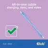 Club 3D Kábel - CAC-3003 (USB-C, PD 240W, 20Gbps, 4K60Hz, kék, M/M, 2m)