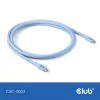 Club 3D Kábel - CAC-3003 (USB-C, PD 240W, 20Gbps, 4K60Hz, kék, M/M, 2m)