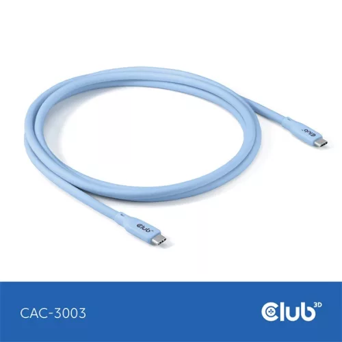 Club 3D Kábel - CAC-3003 (USB-C, PD 240W, 20Gbps, 4K60Hz, kék, M/M, 2m)