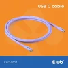Club 3D Kábel - CAC-3004 (USB-C, PD 240W, 20Gbps, 4K60Hz, lila, M/M, 2m)