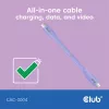 Club 3D Kábel - CAC-3004 (USB-C, PD 240W, 20Gbps, 4K60Hz, lila, M/M, 2m)