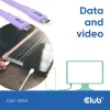 Club 3D Kábel - CAC-3004 (USB-C, PD 240W, 20Gbps, 4K60Hz, lila, M/M, 2m)