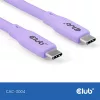 Club 3D Kábel - CAC-3004 (USB-C, PD 240W, 20Gbps, 4K60Hz, lila, M/M, 2m)