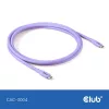 Club 3D Kábel - CAC-3004 (USB-C, PD 240W, 20Gbps, 4K60Hz, lila, M/M, 2m)