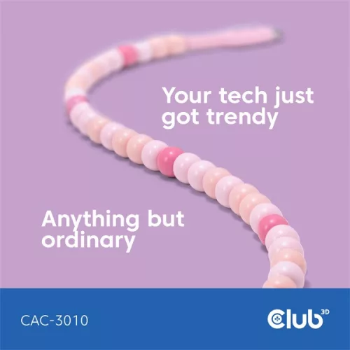 Club 3D Kábel - CAC-3010 (USB-C, PD 240W, 20Gbps, 4K60Hz, pink, M/M, 2m)