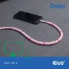 Club 3D Kábel - CAC-3010 (USB-C, PD 240W, 20Gbps, 4K60Hz, pink, M/M, 2m)