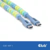 Club 3D Kábel - CAC-3011 (USB-C, PD 240W, 20Gbps, 4K60Hz, kék, M/M, 2m)