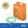 Club 3D Kábel - CAC-3011 (USB-C, PD 240W, 20Gbps, 4K60Hz, kék, M/M, 2m)