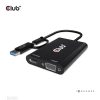 Club 3D Átalakító - CSV-1611(USB-C (USB-A Adapterrel) to Dual HDMI (4K/30Hz) / VGA (1080/60Hz))
