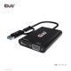 Club 3D Átalakító - CSV-1611(USB-C (USB-A Adapterrel) to Dual HDMI (4K/30Hz) / VGA (1080/60Hz))