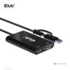 Club 3D Átalakító - CSV-1611(USB-C (USB-A Adapterrel) to Dual HDMI (4K/30Hz) / VGA (1080/60Hz))