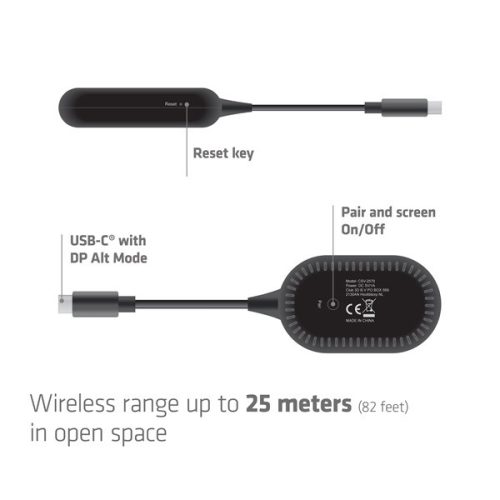 Club 3D Átalakító - CSV-2570 (USB-C to HDMI vezeték nélkül, 25m hatótáv, FHD 60Hz, Alt Mode, HDCP 1.4 & 2.2)