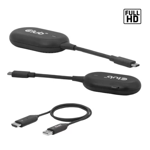 Club 3D Átalakító - CSV-2570 (USB-C to HDMI vezeték nélkül, 25m hatótáv, FHD 60Hz, Alt Mode, HDCP 1.4 & 2.2)