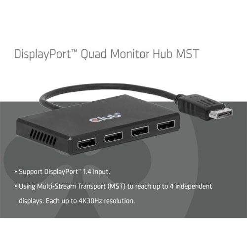 Club 3D Átalakító - CSV-7400 (DisplayPort to 4x DisplayPort, 8K30Hz)
